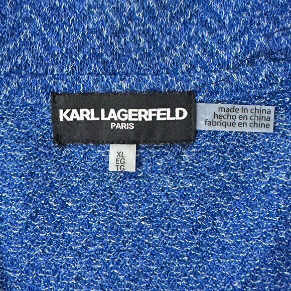 Blue Karl Lagerfeld Lightweight Drape Waterfall Open Front Jacket XL Dillards - Picture 6 of 6